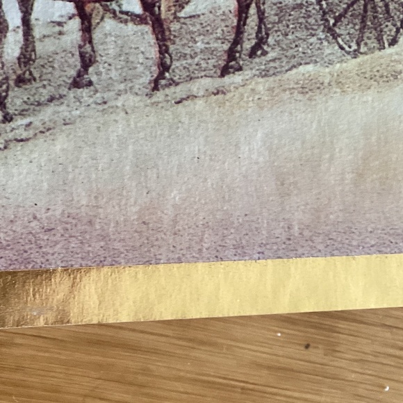 4 Christmas Cards LUXURY Victorian Scene PARCHMENT Gilt Edges Vintage 1960’s - Picture 8 of 9